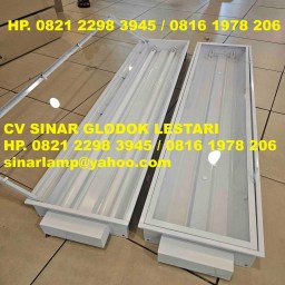 Kap Lampu TL 2x36 Watt Konde 120cm TKI Akrilik Bening